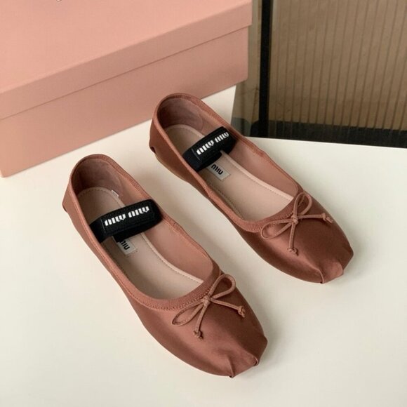 Miu Miu Women's Copper Ballet Flats - Picture 3 of 8